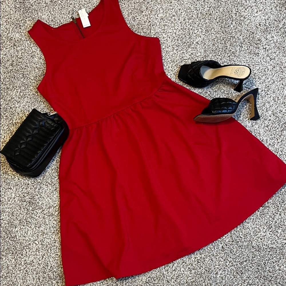 Old Navy Red Sleeveless Fit & Flare Dress